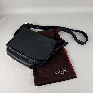 Vintage Coach Patricia Legacy Crossbody Saddle Flap Bag 9951 Black Leather USA